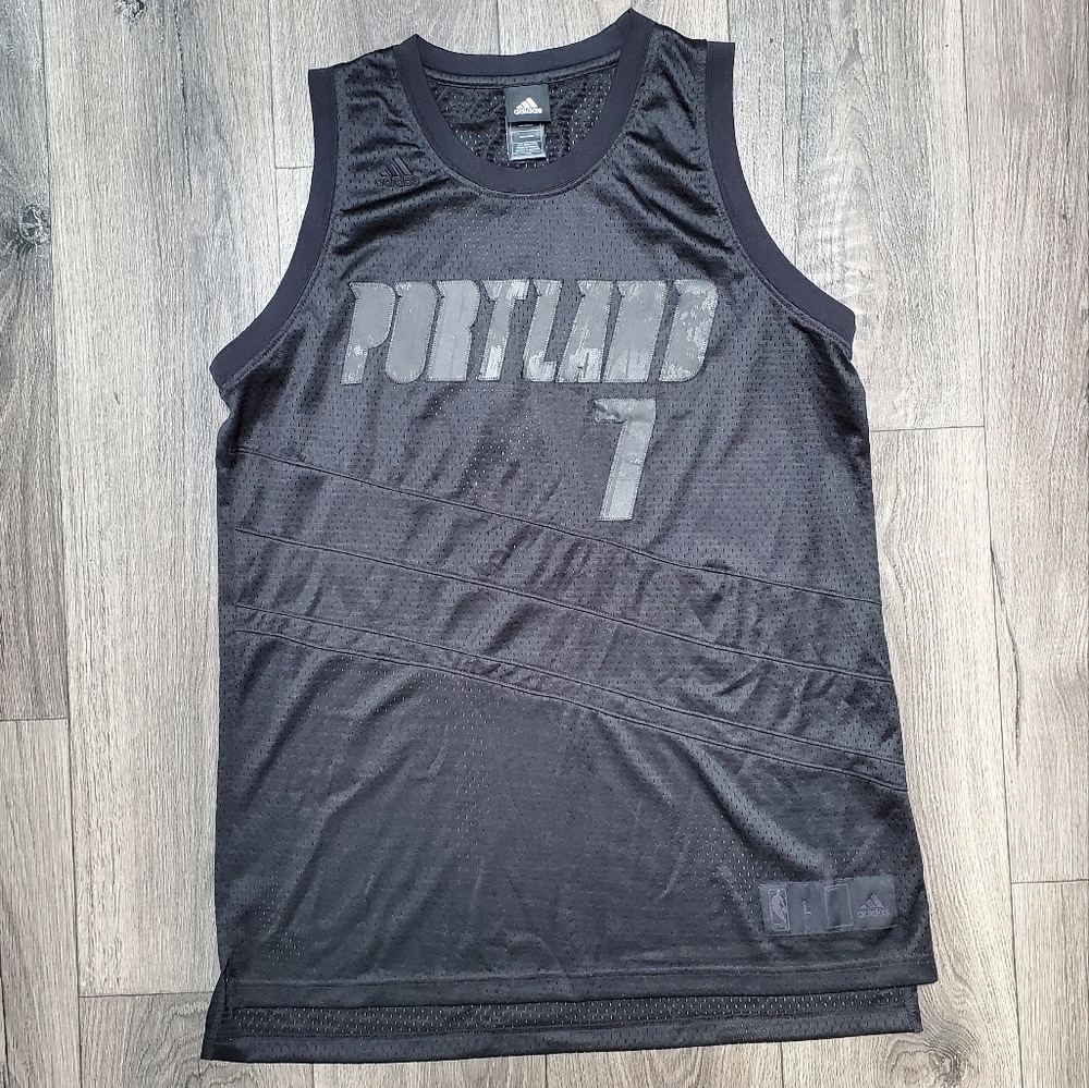 Adidas Portland Trail Blazers Brandon Roy #7 All Black Jersey Large